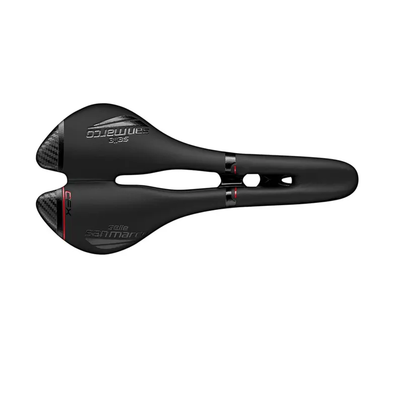 Selle San Marco Aspide Open-Fit Carbon Fx Saddle - Black/Red - Image 2