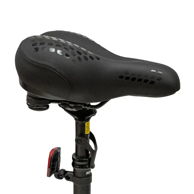 Mirider Comfort Gel Saddle With Rear Light - Black