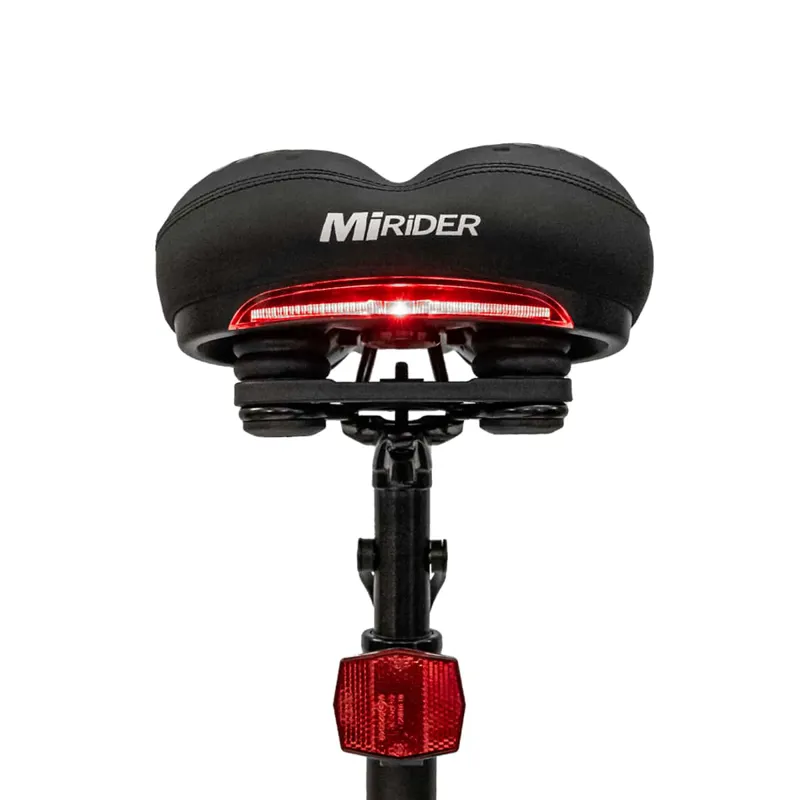 Mirider Comfort Gel Saddle With Rear Light - Black - Image 2
