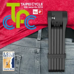 Seatylock Foldylock Clipster Silver Rated Wearable Folding Lock Black