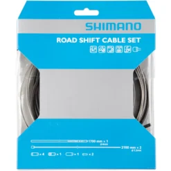Shimano Road Gear Cable Set With Stainless Steel Inner Wire - Black